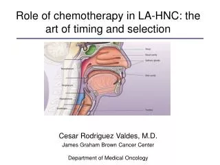 Role of chemotherapy in LA-HNC: the art of timing and selection