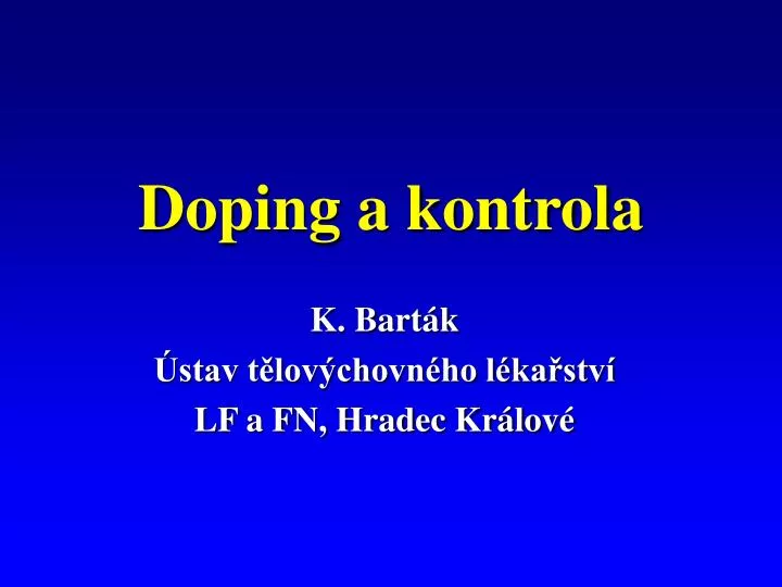 doping a kontrola