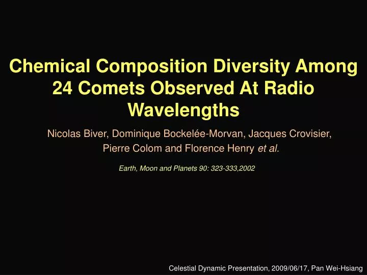chemical composition diversity among 24 comets observed at radio wavelengths