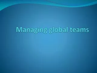 Managing global teams