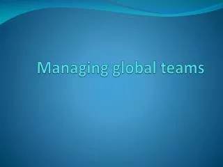 managing global teams