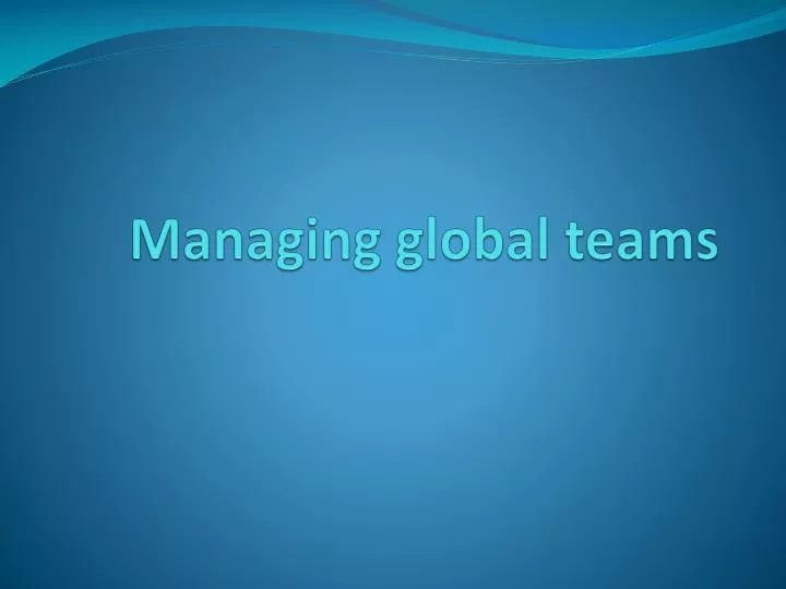 managing global teams
