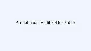 pendahuluan audit sektor publik