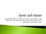Syror och baser - slide 1