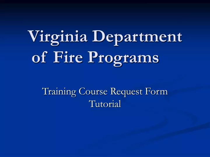 virginia department of fire programs