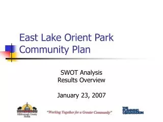 East Lake Orient Park Community Plan
