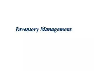 Inventory Management