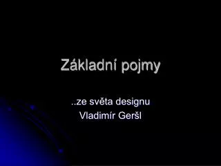 z kladn pojmy