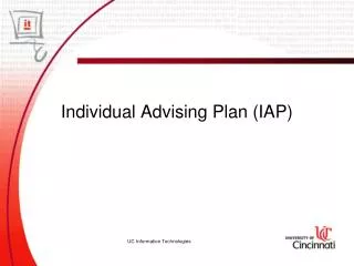 Individual Advising Plan (IAP)