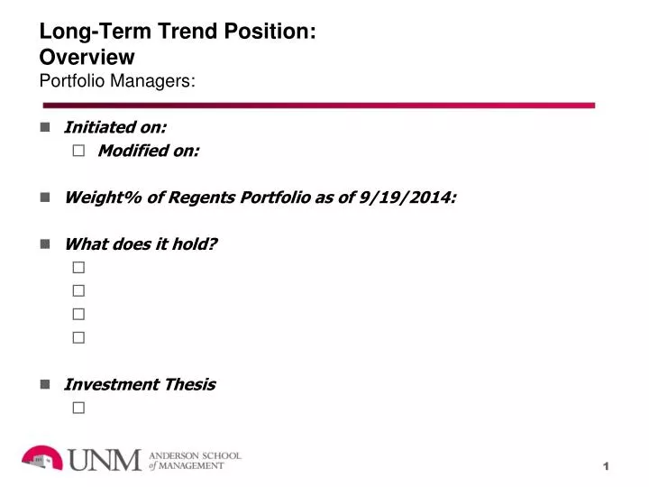 long term trend position overview portfolio managers