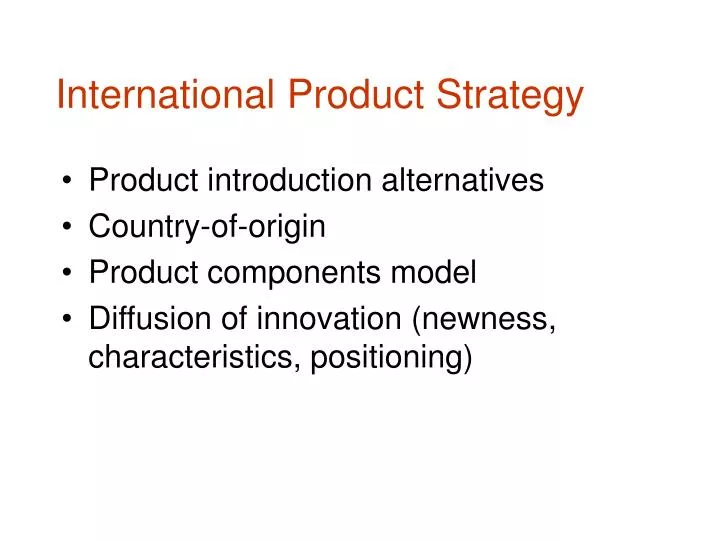international product strategy