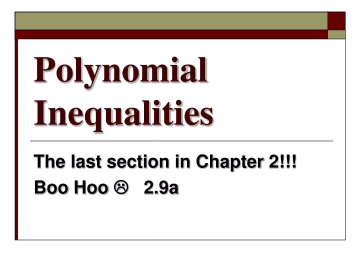 polynomial inequalities