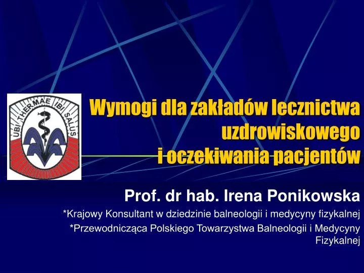 wymogi dla zak ad w lecznictwa uzdrowiskowego i oczekiwania pacjent w