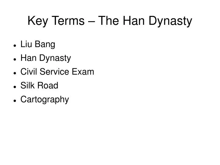 key terms the han dynasty
