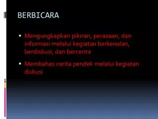 PPT - KETERAMPILAN BERBICARA DAN PEMBELAJARANNYA PowerPoint ...