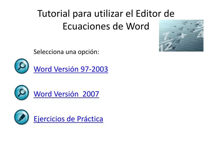 tutorial para utilizar el editor de ecuaciones de word