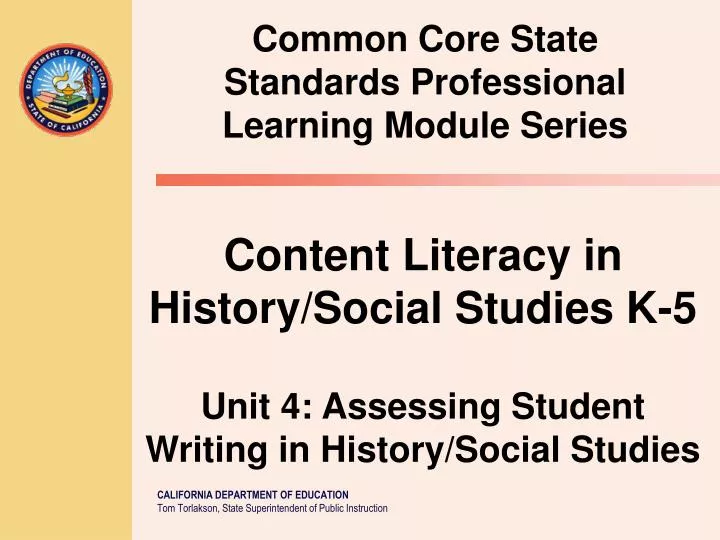 common core state standards professional learning module series