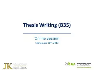 Thesis Writing (B35)