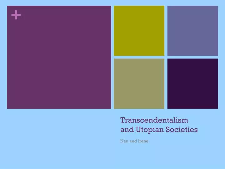 transcendentalism and utopian societies