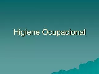 higiene ocupacional