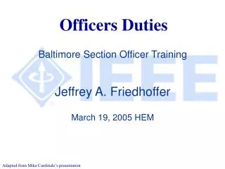 Officers Duties