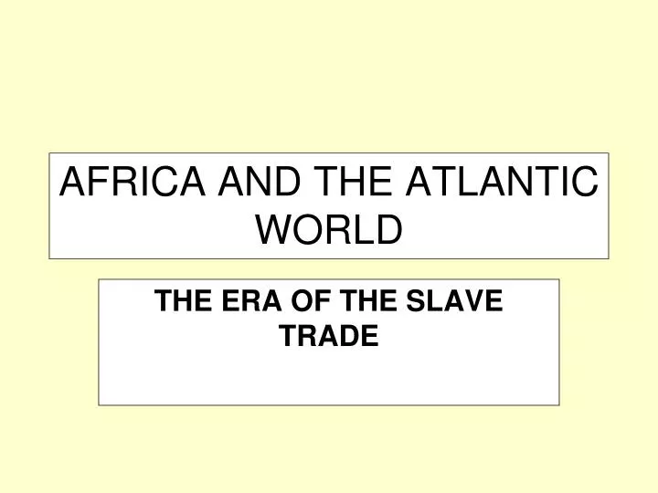 africa and the atlantic world
