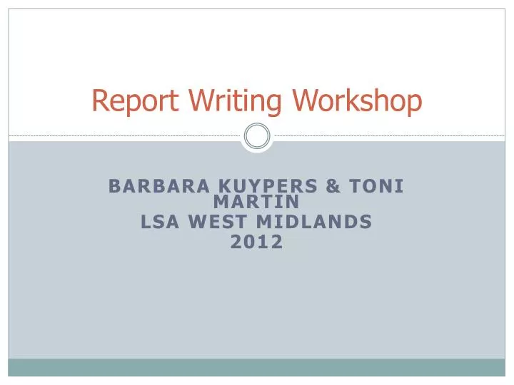 report writing workshop