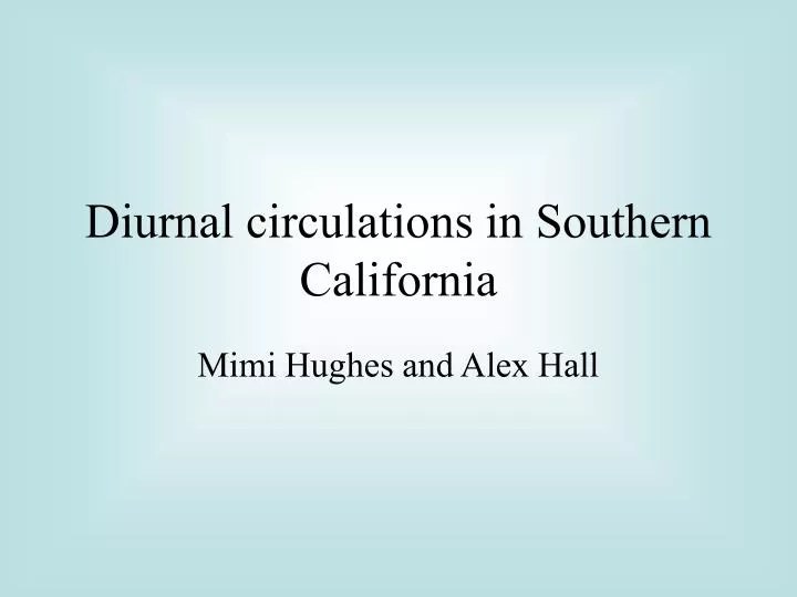 diurnal circulations in southern california