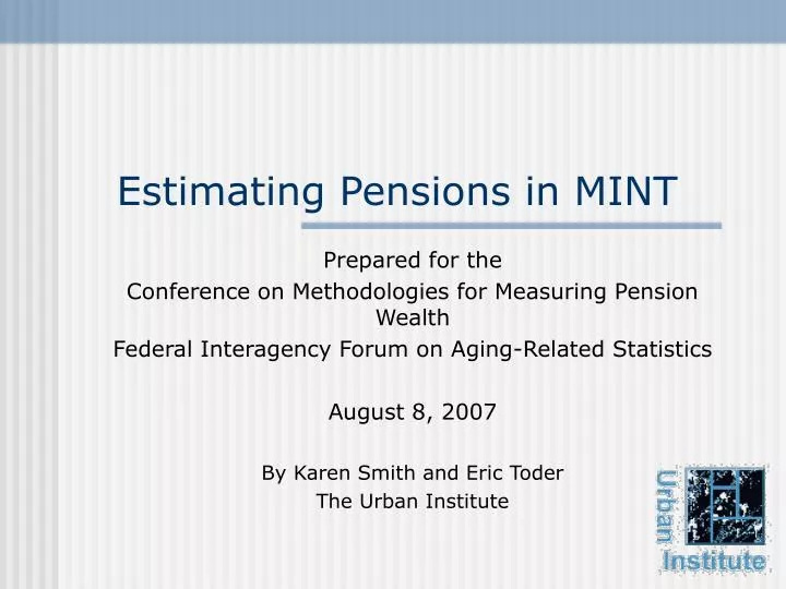 estimating pensions in mint