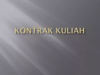 kontrak kuliah