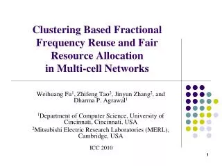 Clustering Based Fractional Frequency Reuse and Fair Resource Allocation in Multi-cell Networks