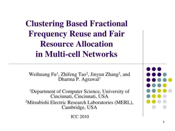 clustering based fractional frequency reuse and fair resource allocation in multi cell networks