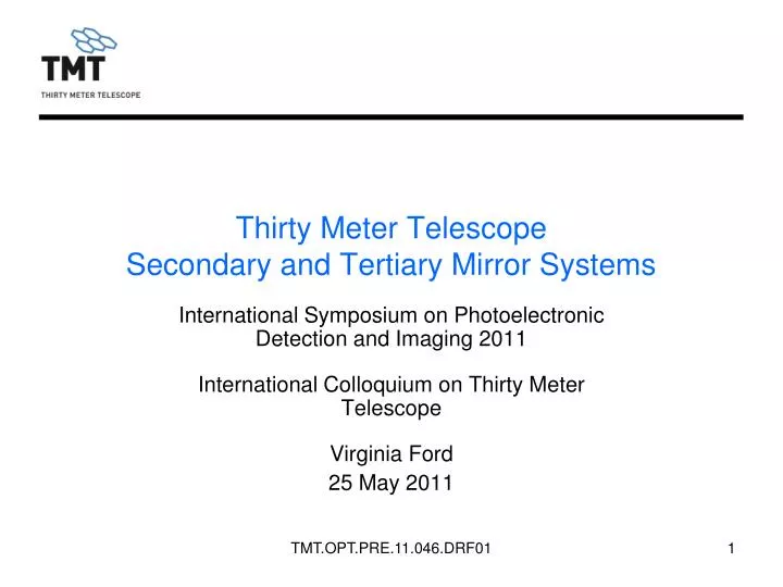 thirty meter telescope secondary and tertiary mirror systems