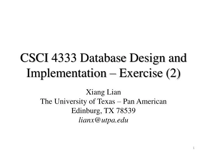 csci 4333 database design and implementation exercise 2