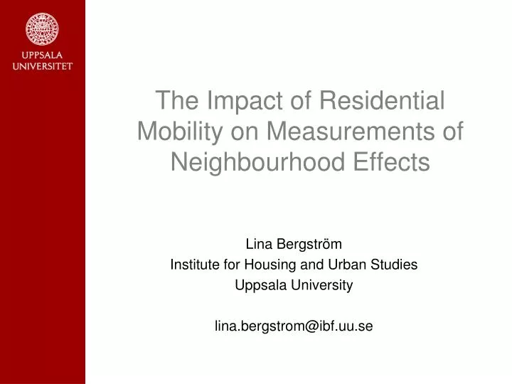 the impact of residential mobility on measurements of neighbourhood effects