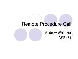 Remote Procedure Call