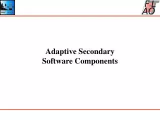 Adaptive Secondary Software Components