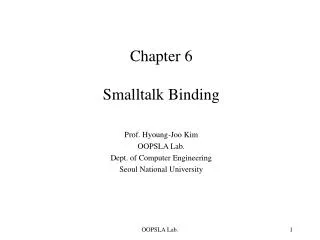 Chapter 6 Smalltalk Binding