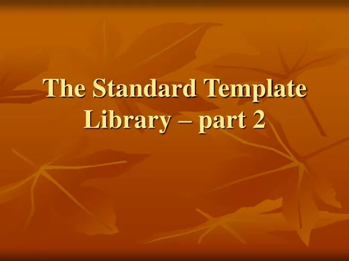 the standard template library part 2