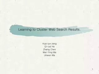 Learning to Cluster Web Search Results.