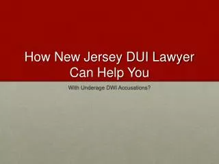 What Determines An Underage DWI In NJ?