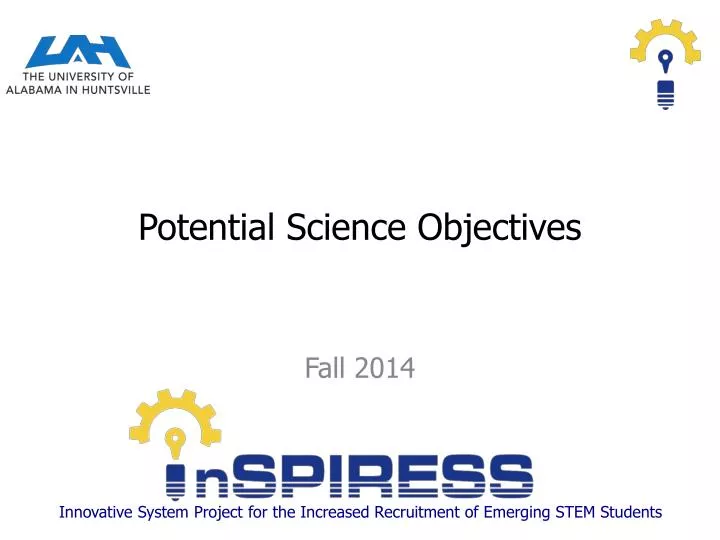 potential science objectives