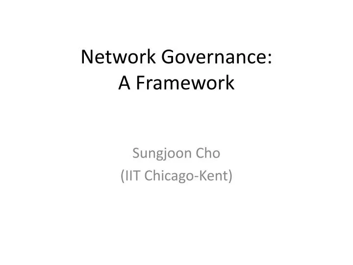 network governance a framework