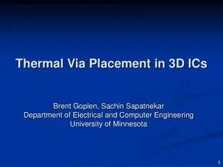 Thermal Via Placement in 3D ICs