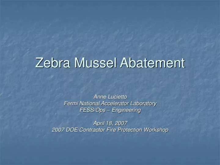 zebra mussel abatement