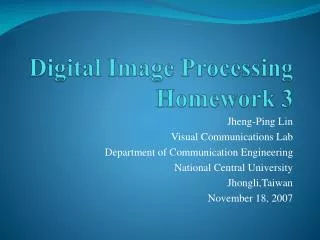 Digital Image Processing Homework 3