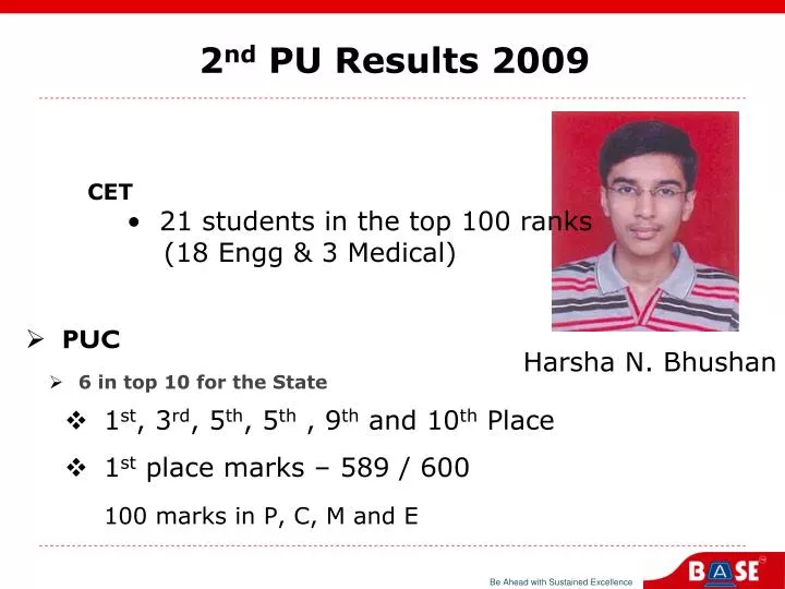 2 nd pu results 2009