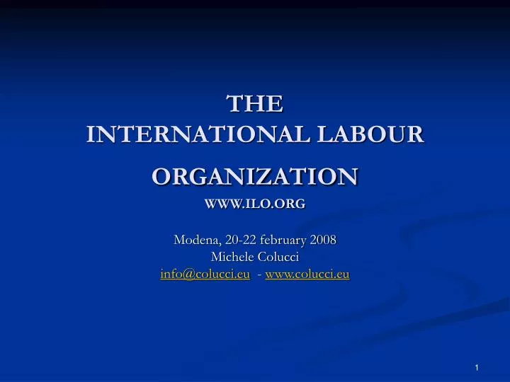 the international labour organization www ilo org