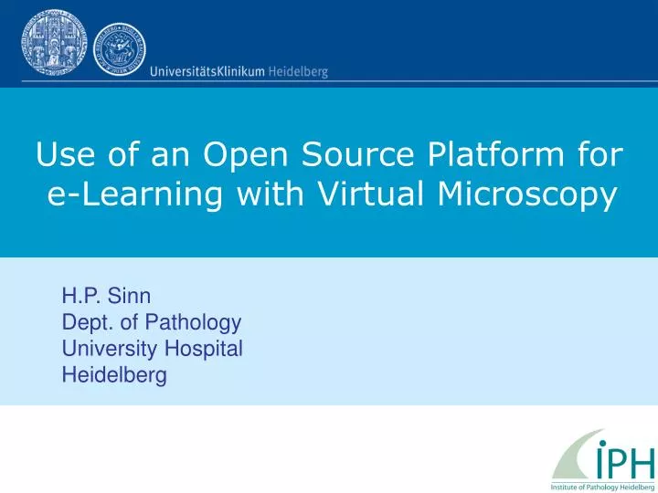 use of an open source platform for e learning with virtual microscopy