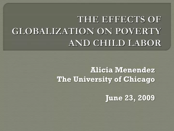 the effects of globalization on poverty and child labor